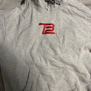 Gray Hoodie with Red Logo